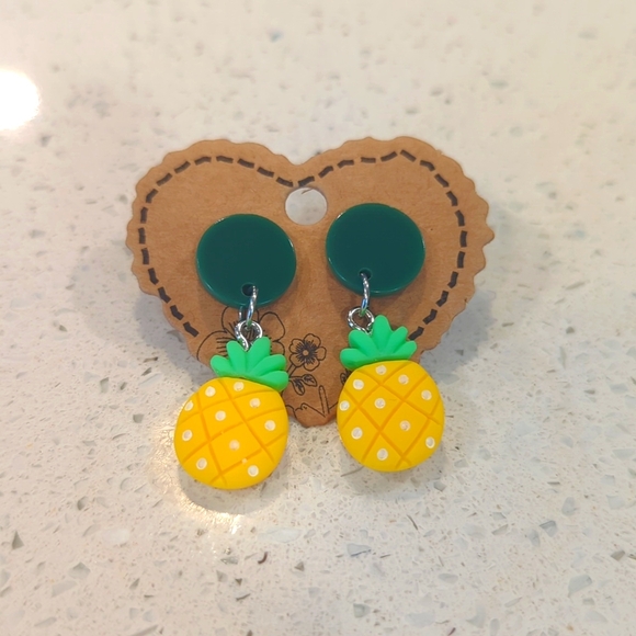 Pineapple stud dangle earrings - Picture 1 of 1